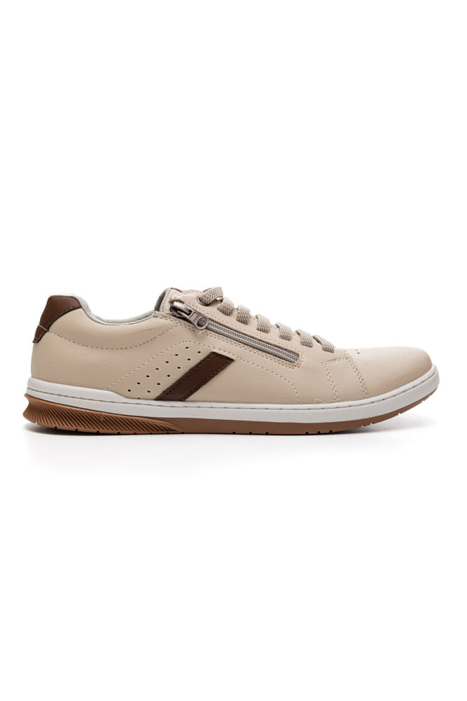 Sapatenis Ped Shoes Casual Masculino Cadarço Elástico St170 Bege