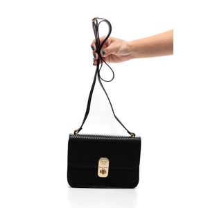 Bolsa De Ombro Modare Estilo Clássico Com Acabamento Trançado 70066.1 Preto