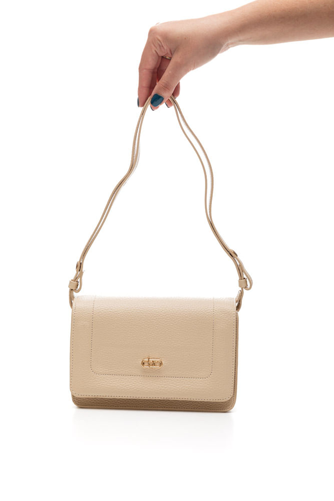 Bolsa Transversal  Beira Rio  Flap Feminina Botão Magnético 80018.526492 Off-White