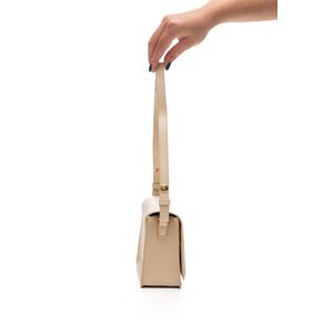 Bolsa Transversal  Beira Rio  Flap Feminina Botão Magnético 80018.526492 Off-White