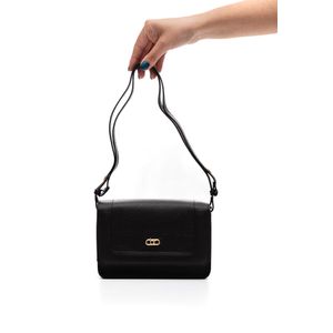 Bolsa Transversal  Beira Rio  Flap Feminina Botão Magnético 80018.526492 Preto