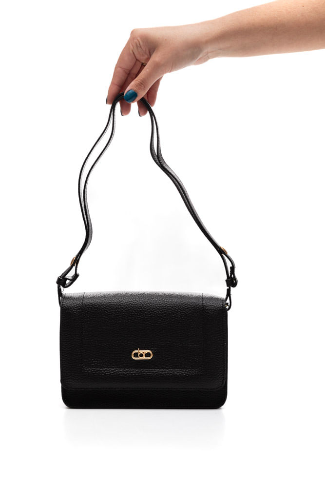 Bolsa Transversal  Beira Rio  Flap Feminina Botão Magnético 80018.526492 Preto