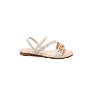 Sandália Mississipi Rasteira Feminina Corrente Mb393-02 Off-White