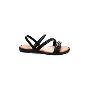 Sandália Mississipi Rasteira Feminina Corrente Mb393-01 Preto