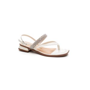 Sandália Dakota De Salto Baixo Feminina Brilhos Y8153-03 Branco