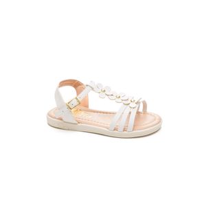 Sandália Bia Bella Rasteira Infantil Menina Com Flor 320 Branco