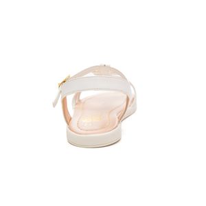 Sandália Bia Bella Rasteira Infantil Menina Com Flor 320 Branco
