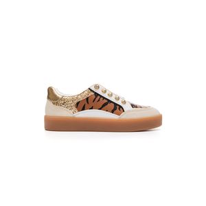 Tênis Vizzano Casual Feminino Fashion Tigrado Glitter 1444.102 Caramelo
