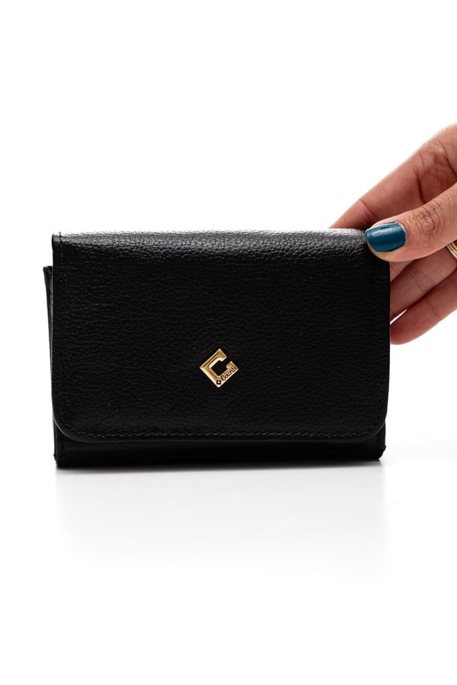 Carteira-Casual-Feminina-Couro-Preto