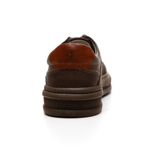Tênis Democrata Denim Wide Smoke  Masculino Couro 240801-002 Verde