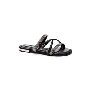Chinelo Beira Rio Rasteira Feminino Tira Strass 8263.979 Preto