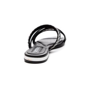 Chinelo Beira Rio Rasteira Feminino Tira Strass 8263.979 Preto