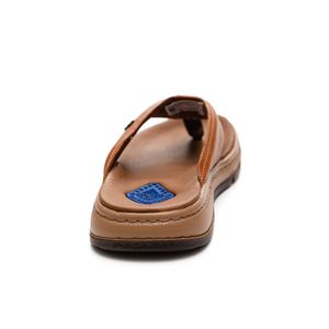 Chinelo Pegada Masculino Em Couro Dubai Amortech 134305-02 Marrom