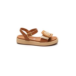 Sandália Rasteira Vizzano Feminina Palha 6506.118 Caramelo