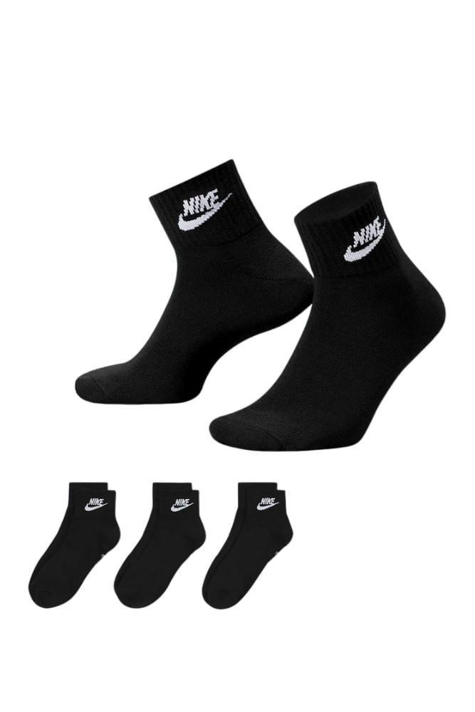 Meias-Pelo-Tornozelo-Nike-Everyday-Essential--3-Pares--Dx5074-010-Preto-