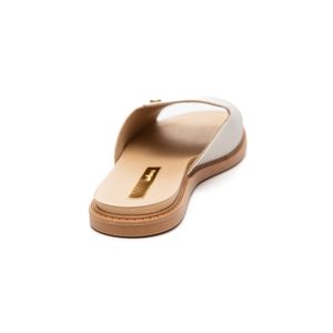 Chinelo Moleca Rasteira Feminina Napa Tressê Santorini 5443.202 Off-White