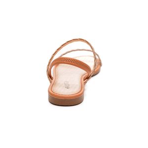 Sandália Mississipi Rasteira Feminina Com Brilhos Mb052-05 Caramelo