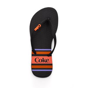 Chinelo Coca-Cola Feminino Listras Cc4468 Preto