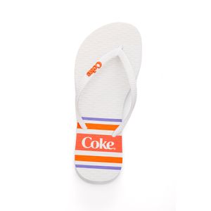 Chinelo Coca-Cola Feminino Listras Cc4468 Branco