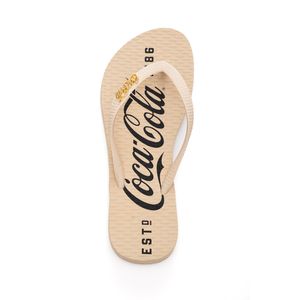 Chinelo Coca-Cola Slim Feminino Estampa Cc3516 Off-White