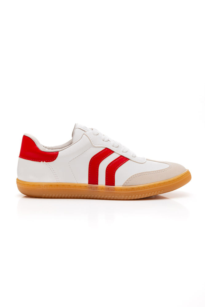 Tênis Via Marte Casual Feminino Cadarço 129-003-02 Vermelho