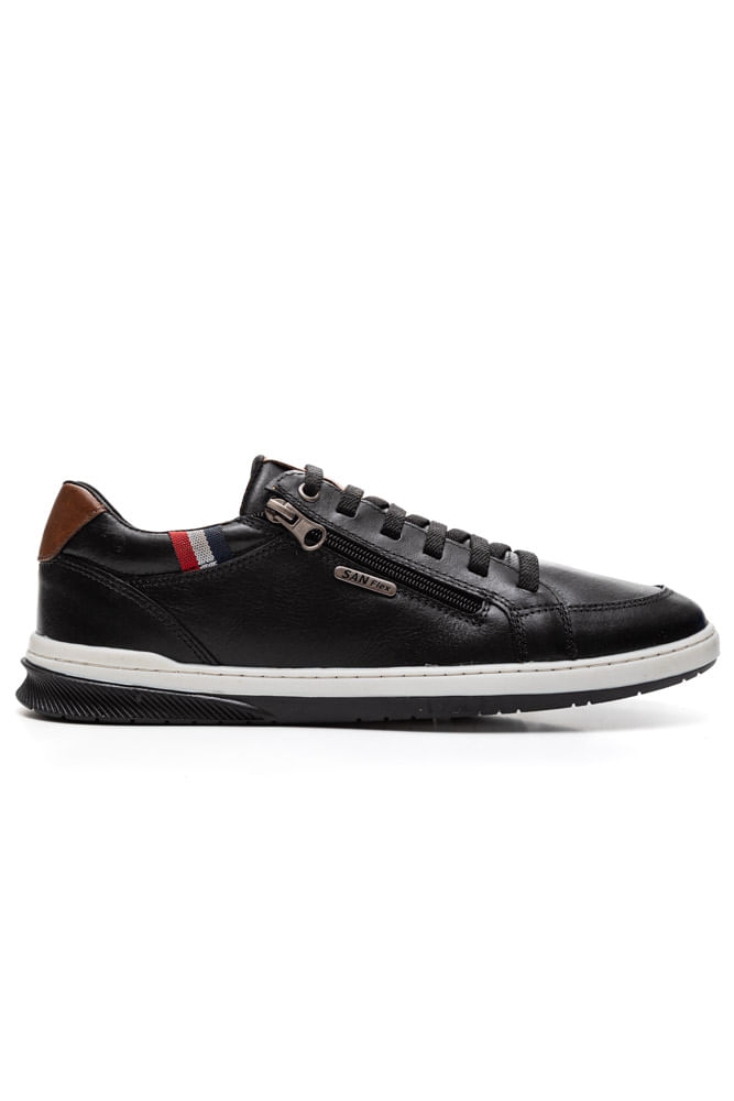 Sapatênis San Flex Casual Masculino Zíper 6503 Preto