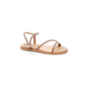 Sandália Moleca Rasteira Feminina Tiras Strass  5450.237 Cobre