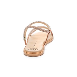 Sandália Moleca Rasteira Feminina Tiras Strass  5450.237 Cobre