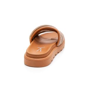 Chinelo Vizzano Rasteiro Feminino Strass 6459.132 Caramelo