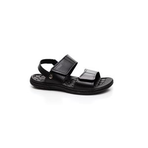 Sandalia Pegada Masculina Em Couro Amortech 133303-03 Preto