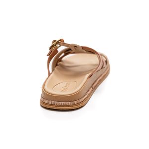 Chinelo Moleca Rasteiro Feminino Slide Fivela 5509.202 Nude