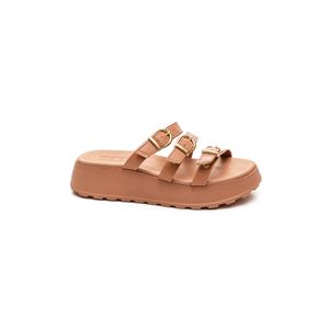 Chinelo Moleca Plataforma Feminina Fivelas 5517.103 Nude