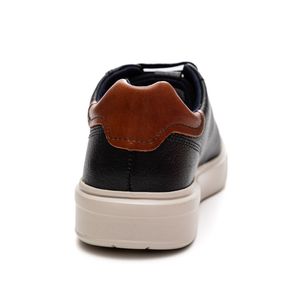 Tênis Casual Pegada Masculino Em Couro Flow 111901-07 Preto