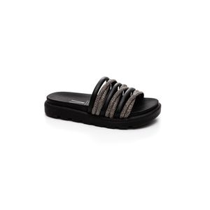 Chinelo Vizzano Rasteiro Feminino Strass 6459.132 Preto