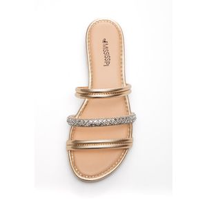 Chinelo Mississipi Slide Feminino Com Brilhos Q7881a-05 Ouro
