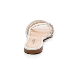 Chinelo Mississipi Slide Feminino Com Brilhos Q7881a-07 Off-White