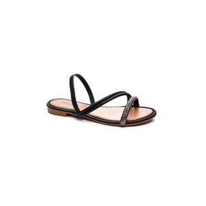 Sandália Mississipi Rasteira Feminina Brilhos Q7882a-01 Preto