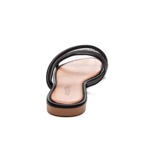 Sandália Mississipi Rasteira Feminina Brilhos Q7882a-01 Preto