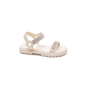 Sandália Molekinha Papete Juvenil Menina Strass 2344.135 Off-White