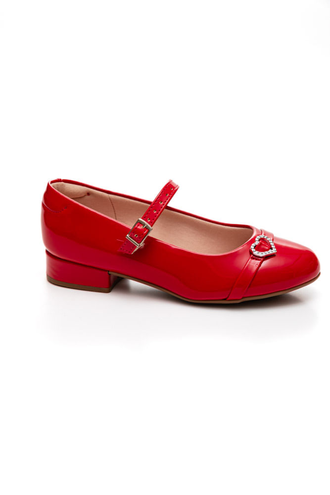 Sapatilha Molekinha Saltinho Infantil Menina Verniz 2528.119 Vermelho
