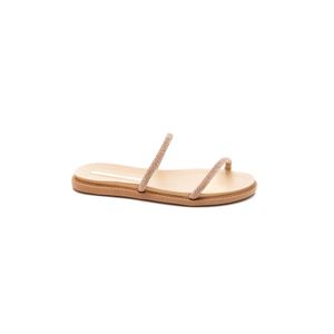 Chinelo Moleca Rasteira Feminina Tira Sagu Strass 5443.2 Cobre