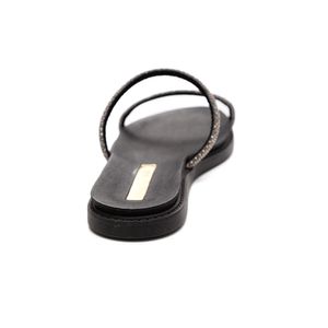 Chinelo Moleca Rasteira Feminina Tira Sagu Strass 5443.2 Preto