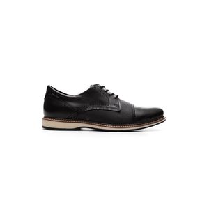 Sapato Casual Pegada Masculino Em Couro Com Amortech 125153-01 Preto