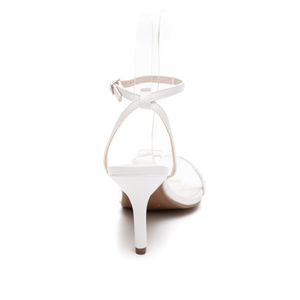 Sandália Via Marte Salto Alto Feminina Bico Arredondado 190-006-01 Branco