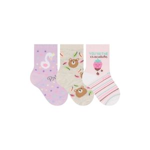 Kit 3 Meias Selene Menina Bebê Algodão 1451.002 Sortido