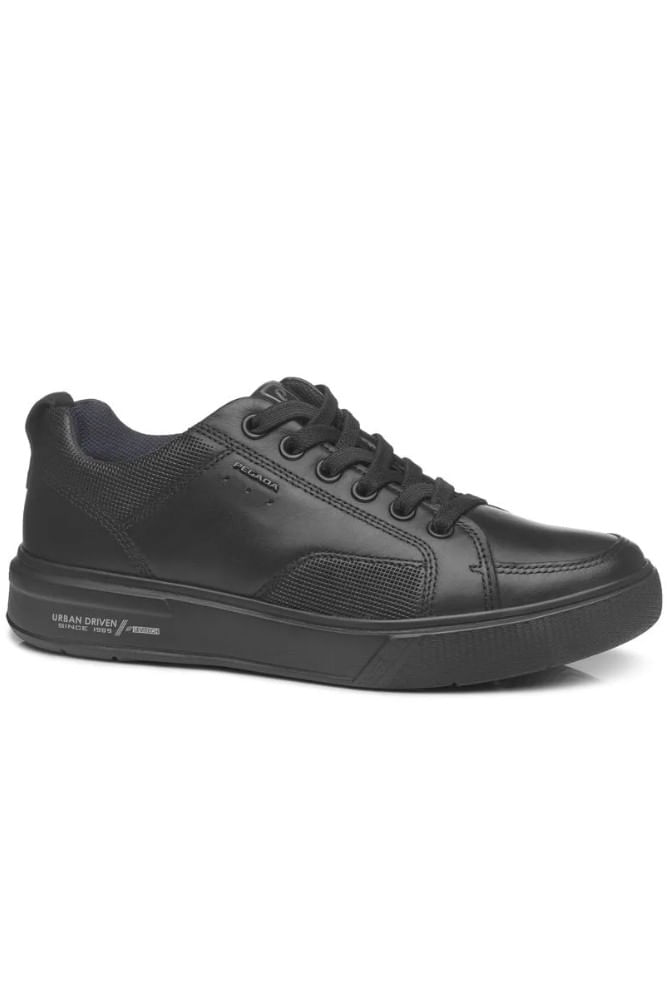Sapatênis Pegada Casual Masculino Em Couro 111902-07 Preto