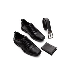 Kit  West Line Sapatênis Casual Cinto Carteira Masculino 5007 Preto