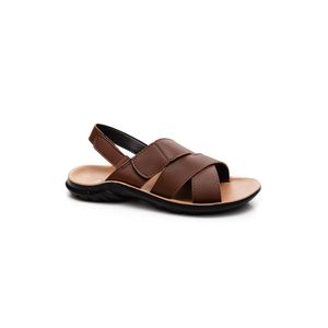Sandália West Line Casual Masculina Velcro Lm330 Caramelo