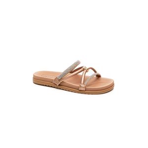Chinelo Beira Rio Papete Feminina Com Strass  8529.102 Cobre