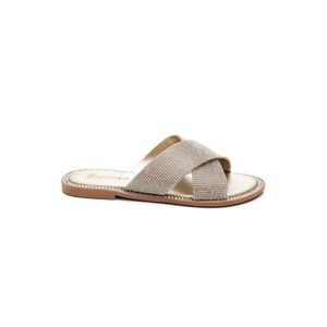 Chinelo Santinelli Rasteira Feminina Strass 1618-0 Ouro
